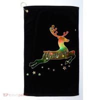 Festive Christmas Leaping Reindeer Golf Towel thumb 0