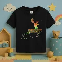 Festive Christmas Leaping Reindeer Toddler T-Shirt thumb 3