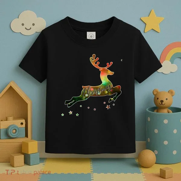 Festive Christmas Leaping Reindeer Toddler T-Shirt
