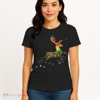 Festive Christmas Leaping Reindeer Women's T-Shirt thumb 4
