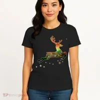 Festive Christmas Leaping Reindeer Women's T-Shirt thumb 4