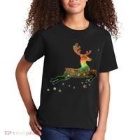 Festive Christmas Leaping Reindeer Kids T-Shirt thumb 2