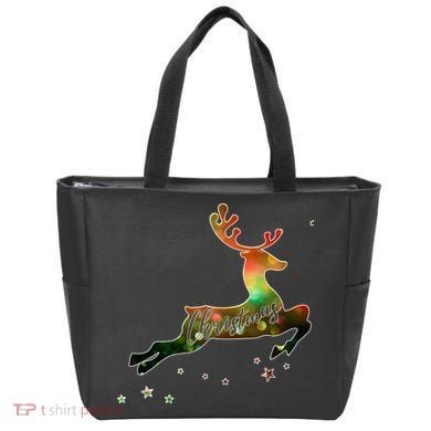Festive Christmas Leaping Reindeer Tote Bag