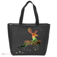 Festive Christmas Leaping Reindeer Tote Bag thumb 0