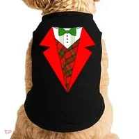Festive Christmas Red Tuxedo Doggie Tank thumb 0