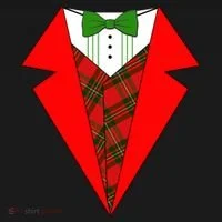Festive Christmas Red Tuxedo Doggie Tank thumb 4