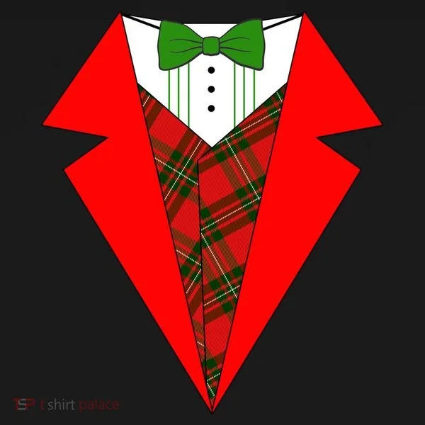 Festive Christmas Red Tuxedo Doggie Tank