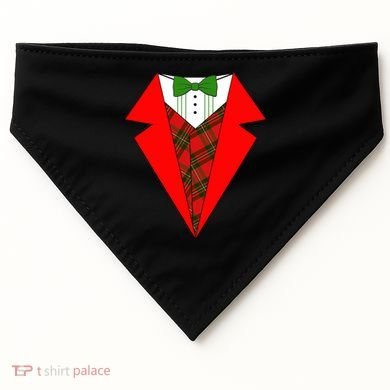 Festive Christmas Red Tuxedo USA-Made Doggie Bandana