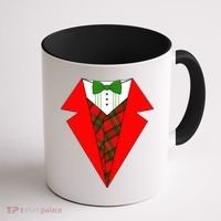 Festive Christmas Red Tuxedo Coffee Mug thumb 1
