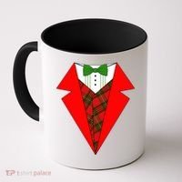 Festive Christmas Red Tuxedo Coffee Mug thumb 0