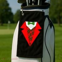 Festive Christmas Red Tuxedo Golf Towel thumb 2