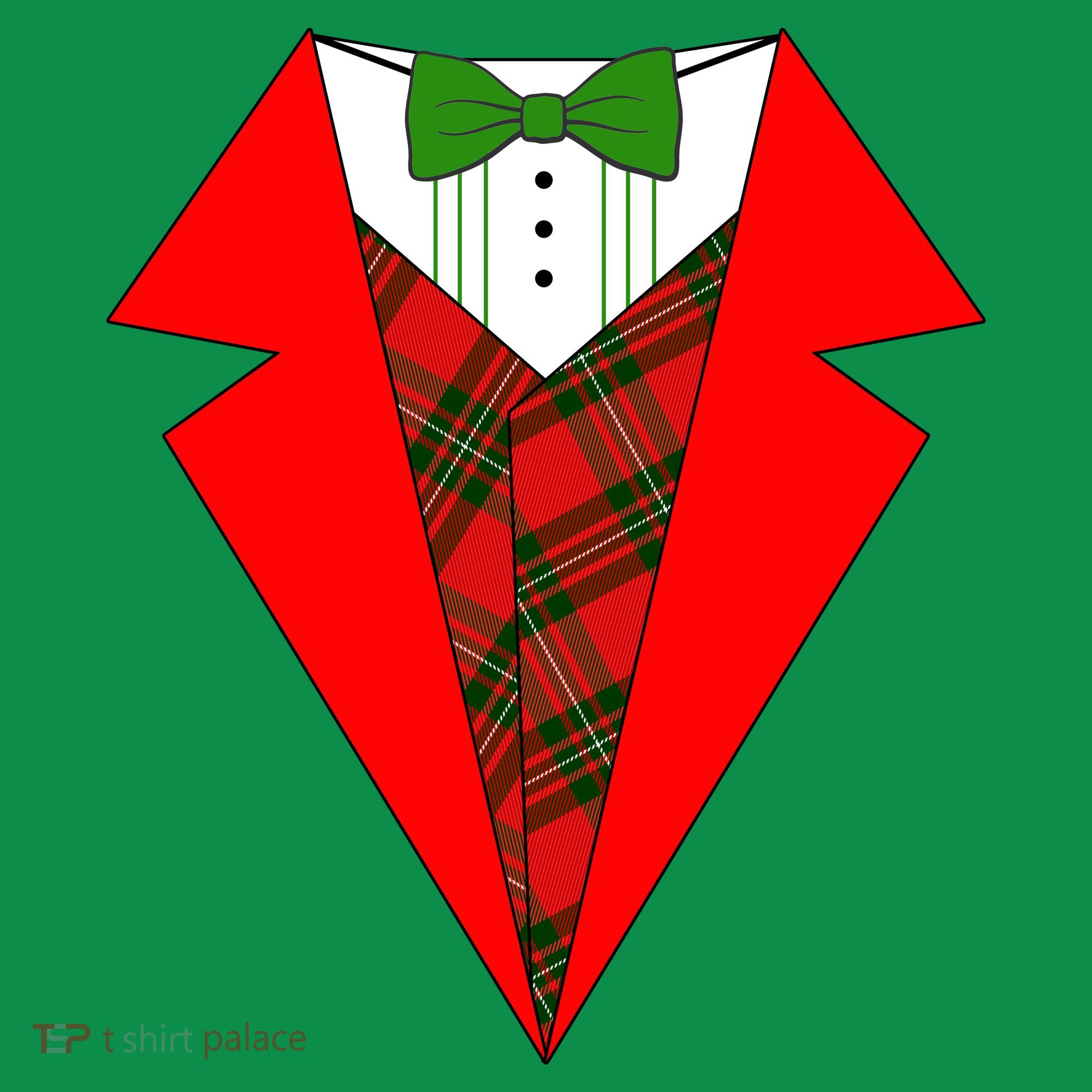 Festive Christmas Red Tuxedo Hoodie