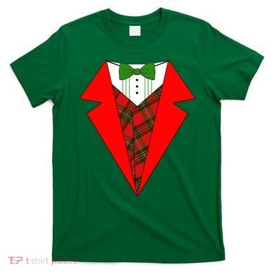 Festive Christmas Red Tuxedo T-Shirt
