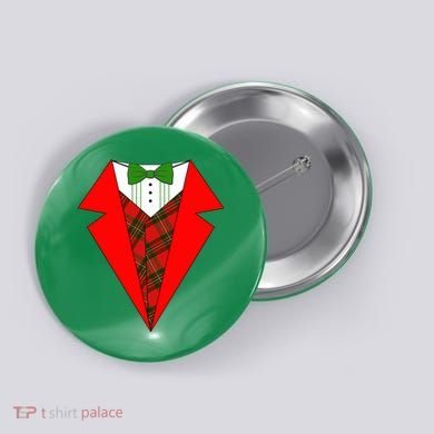 Festive Christmas Red Tuxedo Button