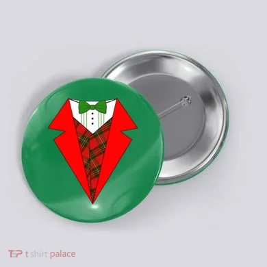 Festive Christmas Red Tuxedo Button