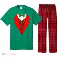Festive Christmas Red Tuxedo Pajama Set thumb 0