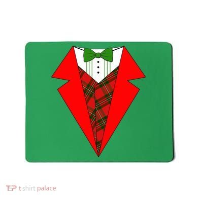 Festive Christmas Red Tuxedo Mousepad