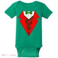 Festive Christmas Red Tuxedo Baby Bodysuit thumb 0