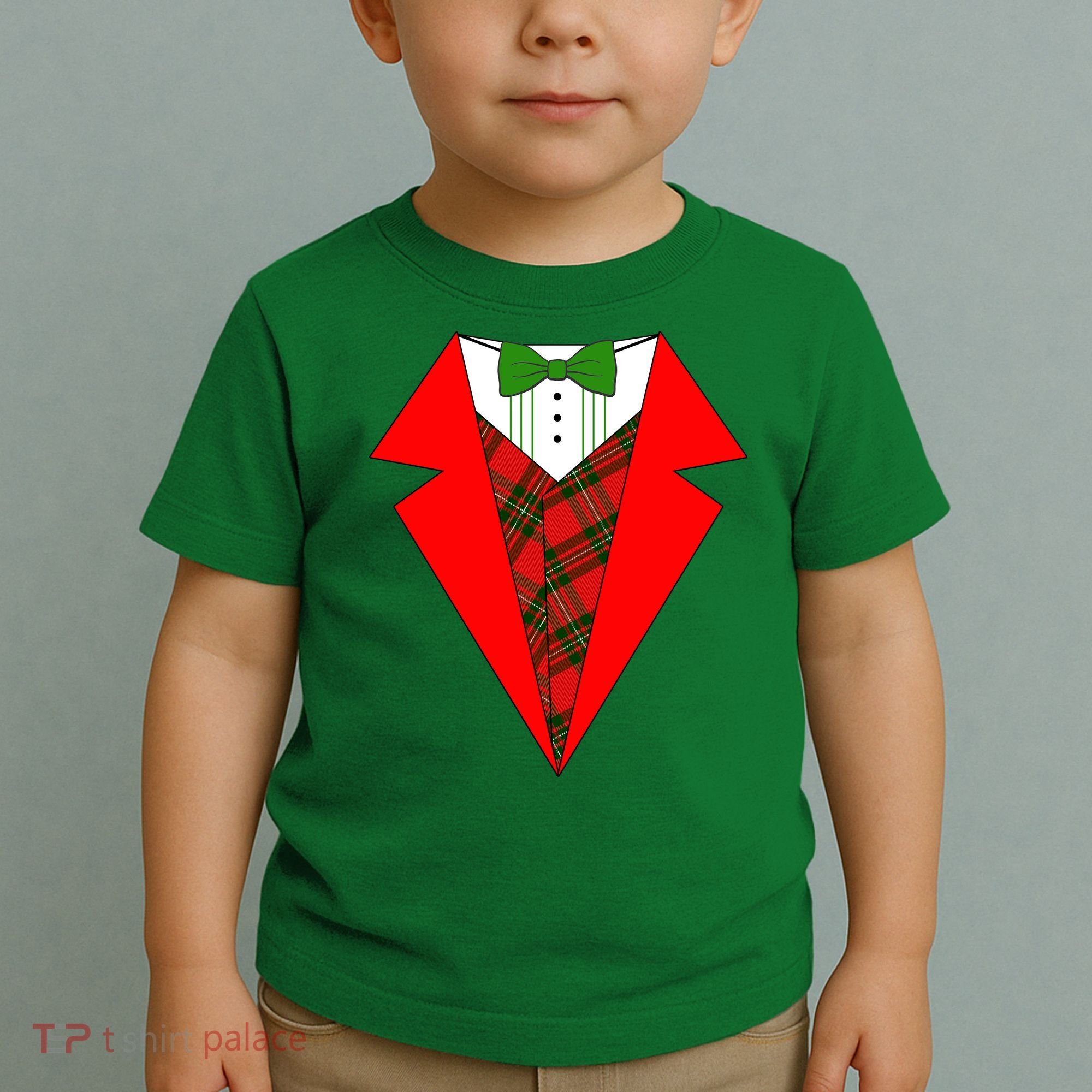 Festive Christmas Red Tuxedo Toddler T-Shirt