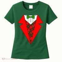 Festive Christmas Red Tuxedo Women's T-Shirt thumb 0