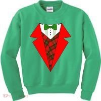 Festive Christmas Red Tuxedo Kids Sweatshirt thumb 0
