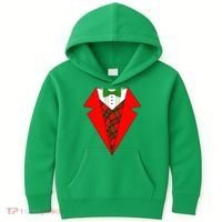 Festive Christmas Red Tuxedo Kids Hoodie thumb 0