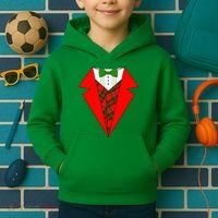 Festive Christmas Red Tuxedo Kids Hoodie thumb 2