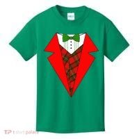 Festive Christmas Red Tuxedo Kids T-Shirt thumb 0