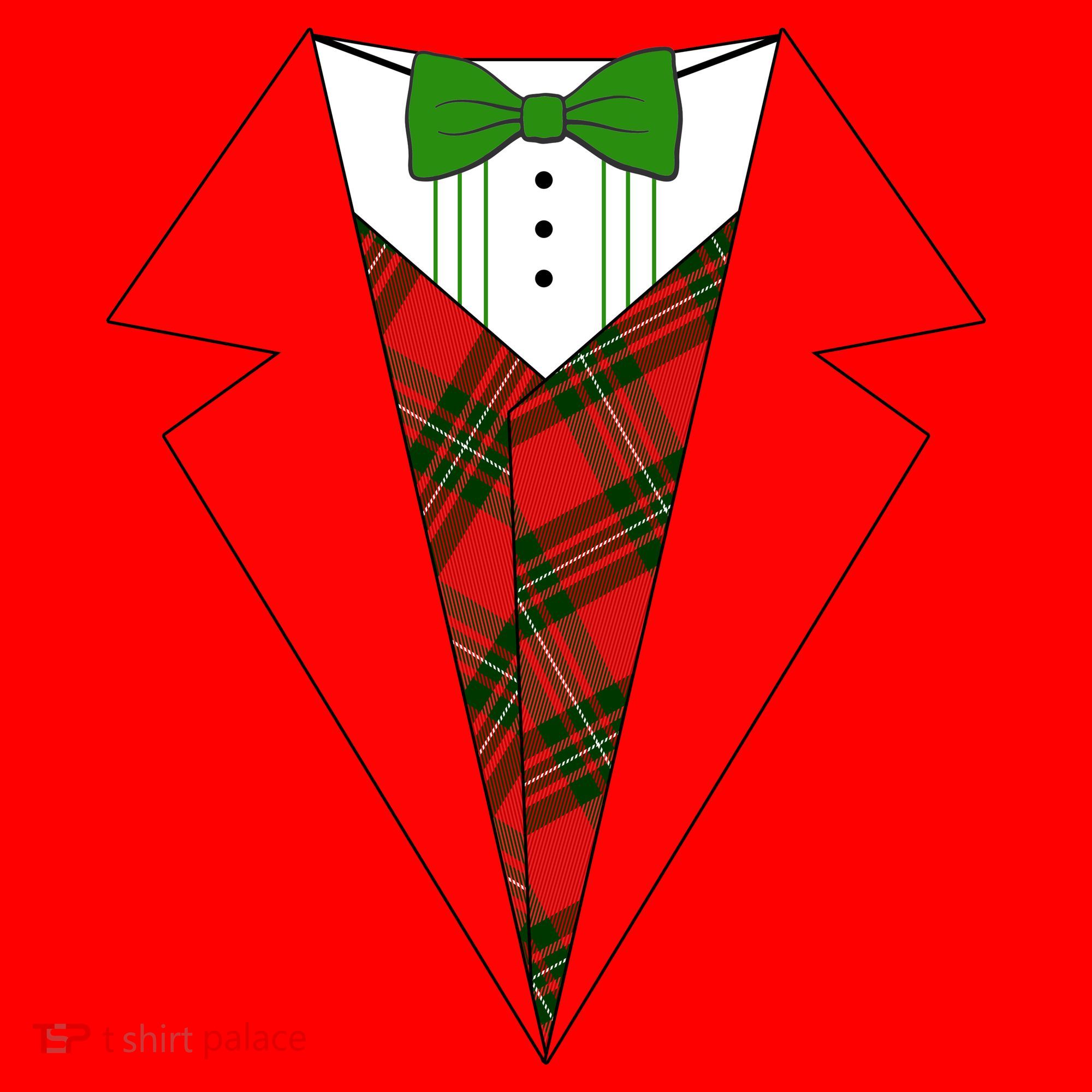 Festive Christmas Red Tuxedo Santa Hat