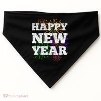 Festive Happy New Year Fireworks USA-Made Doggie Bandana thumb 0