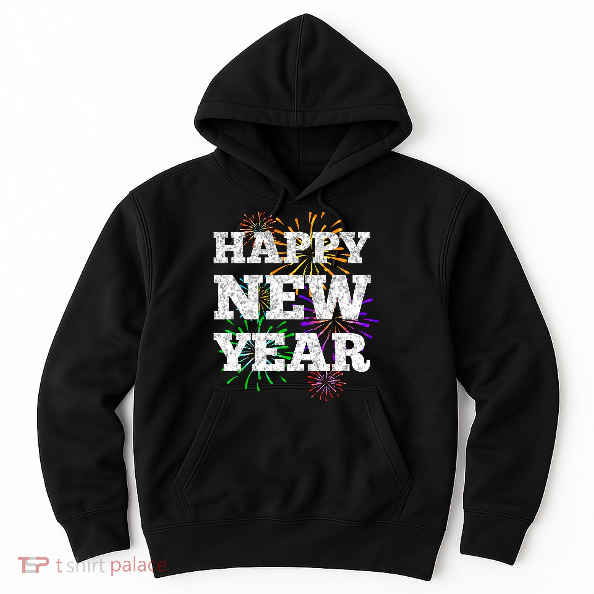 Festive Happy New Year Fireworks Hoodie