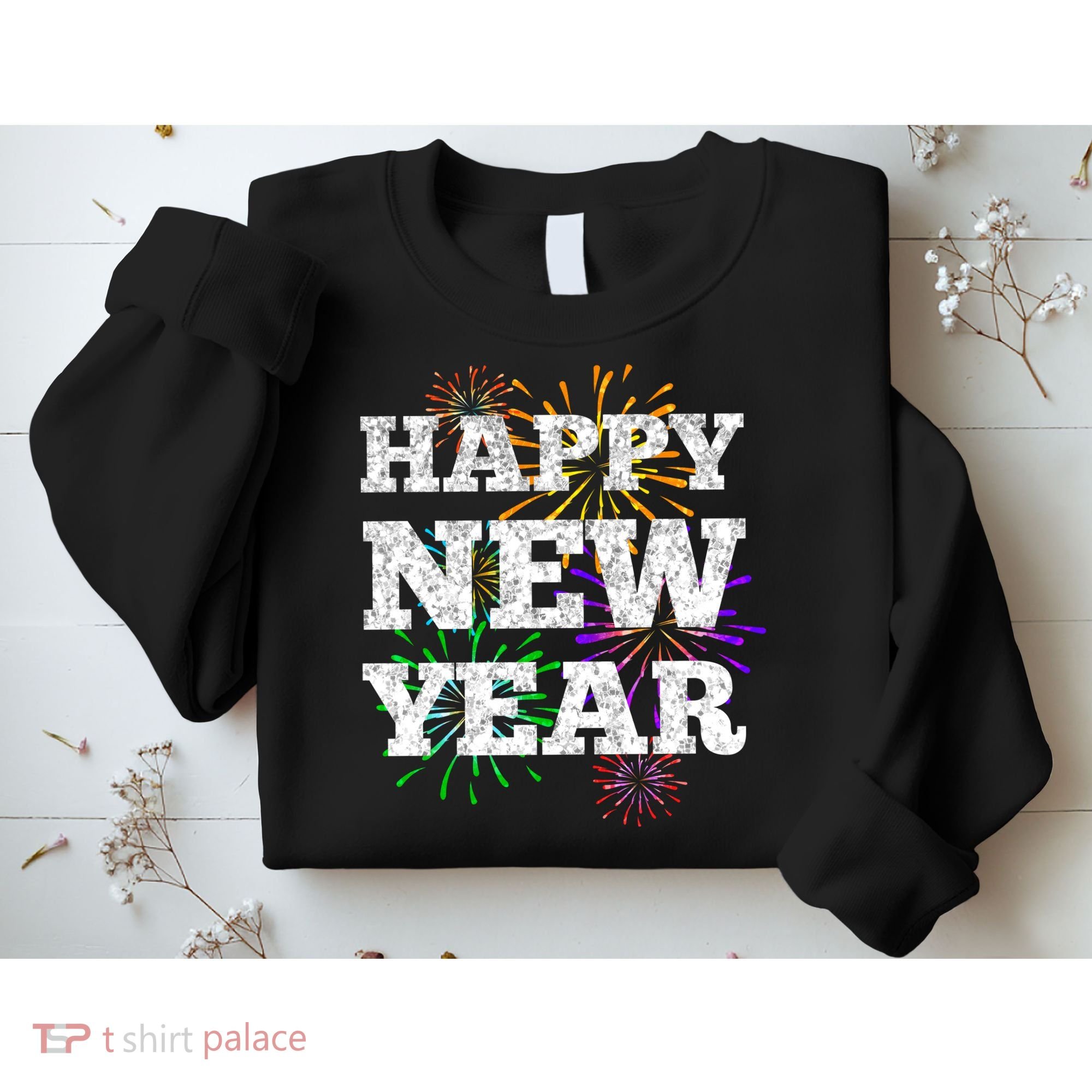 Festive Happy New Year Fireworks Sweatshirt