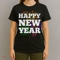 Festive Happy New Year Fireworks T-Shirt thumb 4