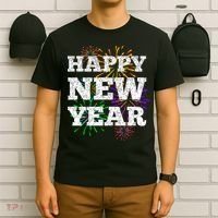 Festive Happy New Year Fireworks T-Shirt thumb 6