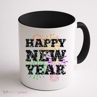 Festive Happy New Year Fireworks Coffee Mug thumb 1