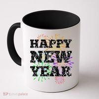 Festive Happy New Year Fireworks Coffee Mug thumb 0