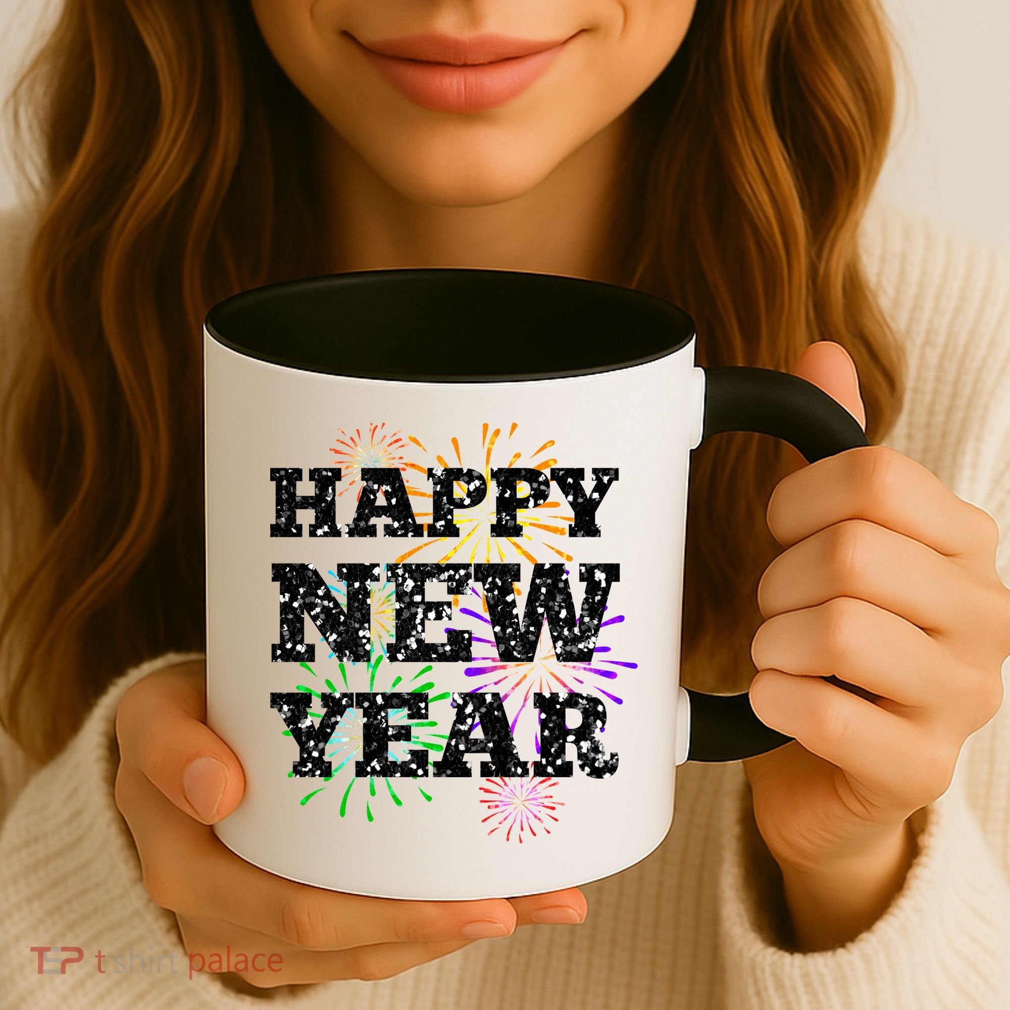Festive Happy New Year Fireworks Coffee Mug