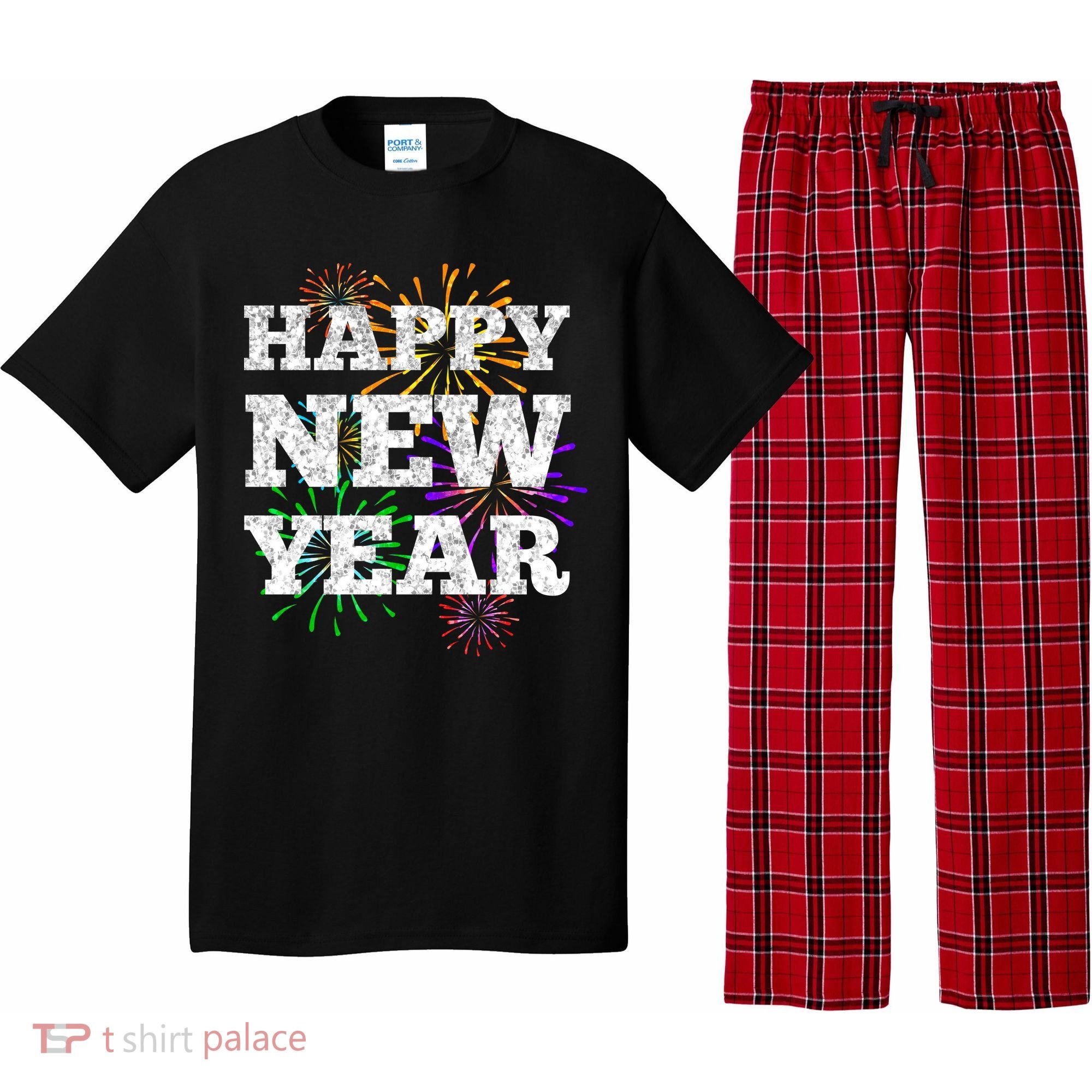 Festive Happy New Year Fireworks Pajama Set