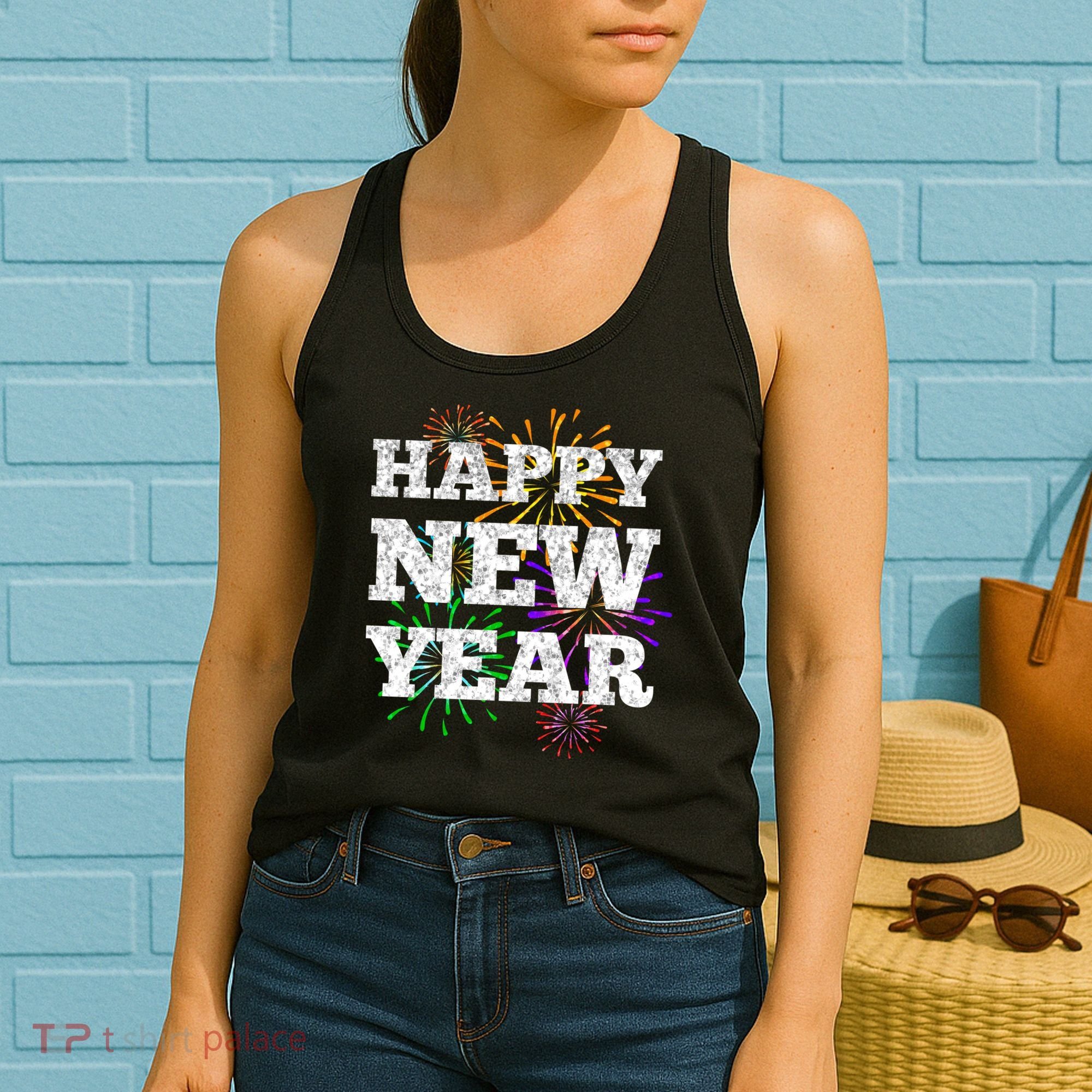 Festive Happy New Year Fireworks Women's Tank Top