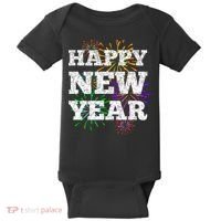 Festive Happy New Year Fireworks Baby Bodysuit thumb 0
