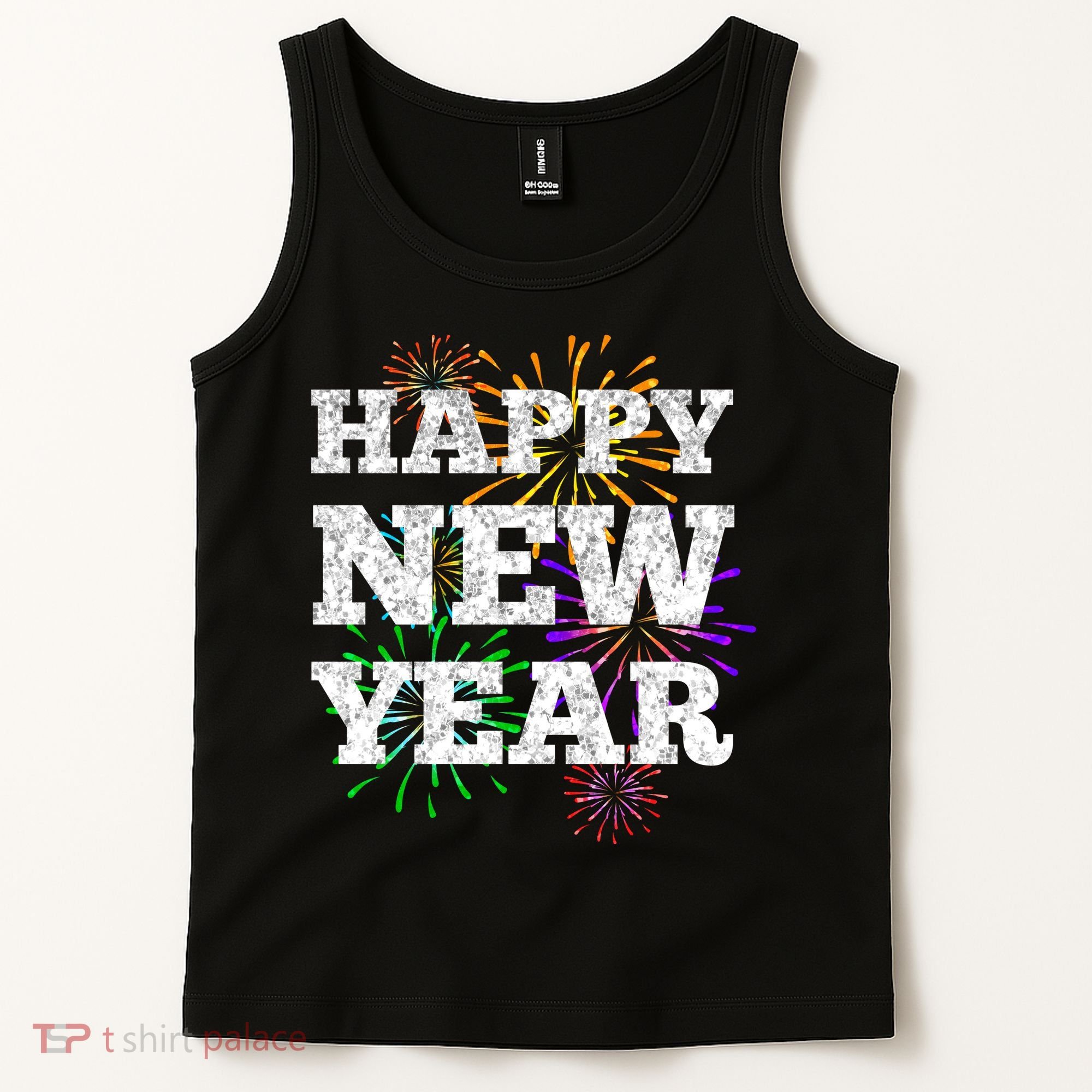 Festive Happy New Year Fireworks Tank Top