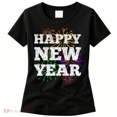 Festive Happy New Year Fireworks Women's T-Shirt