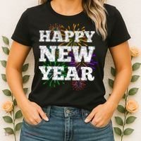 Festive Happy New Year Fireworks Women's T-Shirt thumb 2