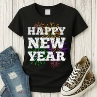 Festive Happy New Year Fireworks Women's T-Shirt thumb 3