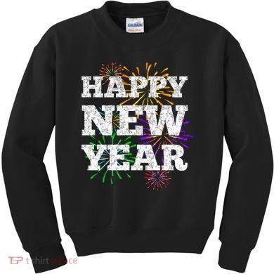 Festive Happy New Year Fireworks Kids Sweatshirt