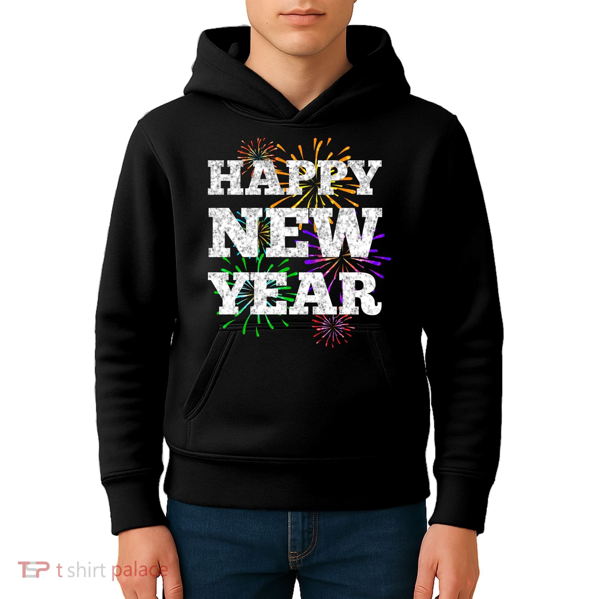 Festive Happy New Year Fireworks Kids Hoodie