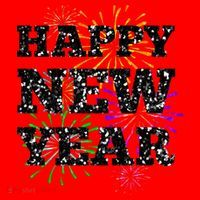 Festive Happy New Year Fireworks Santa Hat thumb 1