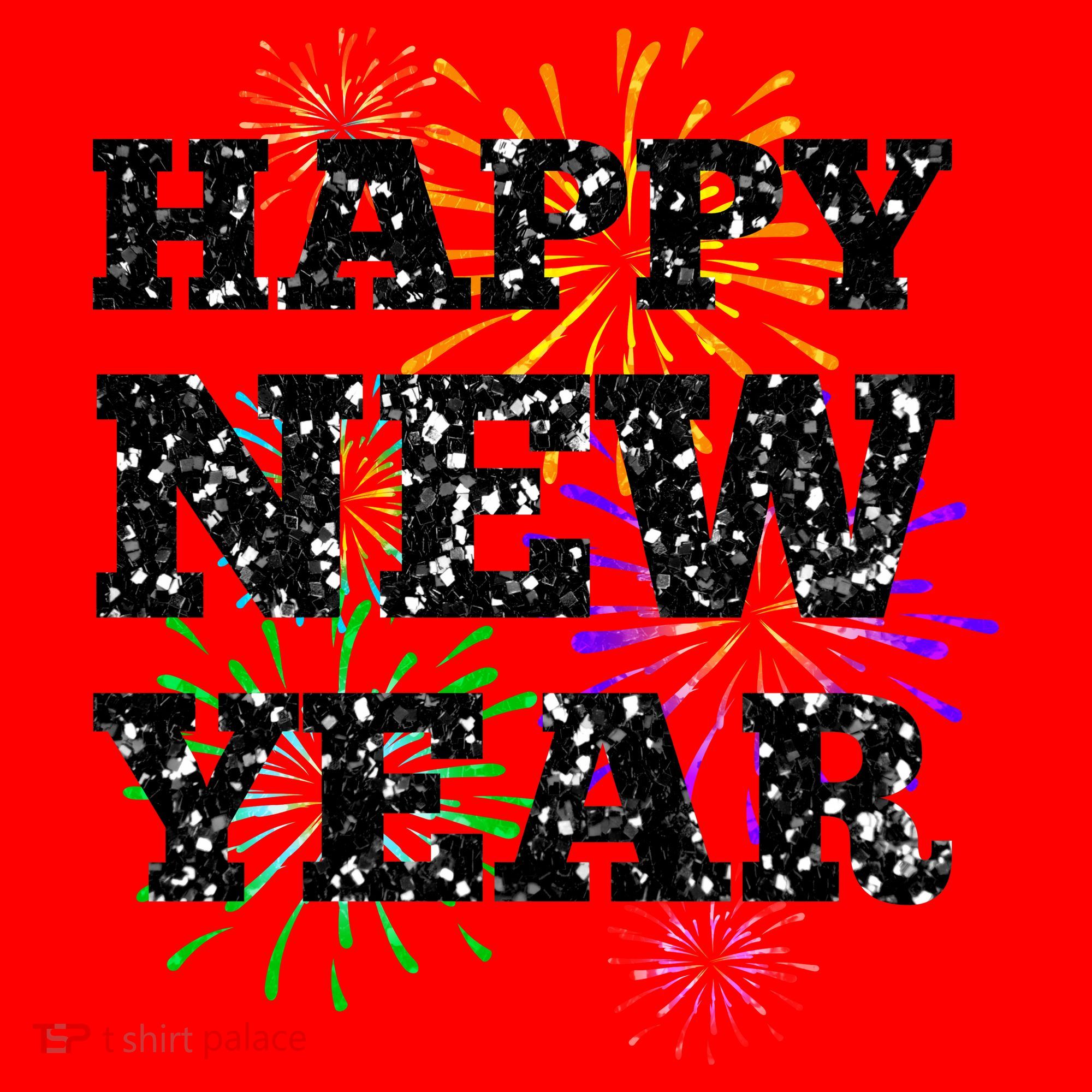 Festive Happy New Year Fireworks Santa Hat