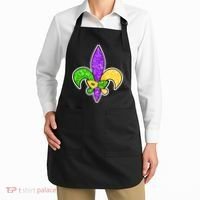 Festive Mardi Gras Fleur De Lis And Party Mask Apron thumb 2