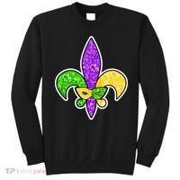 Festive Mardi Gras Fleur De Lis And Party Mask Sweatshirt thumb 0